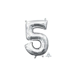 Número 5 plata 34"