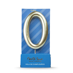 Vela de Cera dorada 8.5 cm número 0