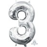 Número 3 plata 34"