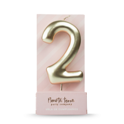 Vela de Cera dorada 8.5 cm número 2