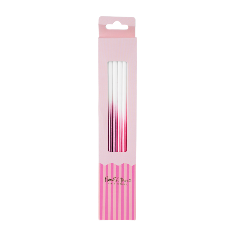 Velas de Happy Birthday Ombre Pink