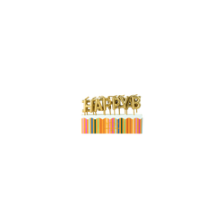 Velas de Happy Birthday Metallic Gold