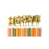 Velas de Happy Birthday Metallic Gold