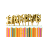 Velas de Happy Birthday Metallic Gold