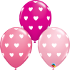 Corazones 11" (50pz) Surtido Rosa, Cereza Intenso y Rosa Mexicano