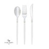 Clear and Silver combo Cutlery Pack 32PK