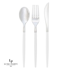 Clear and Silver combo Cutlery Pack 32PK