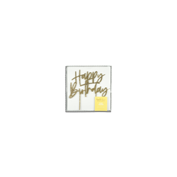 Cake topper glitter dorado "Happy Birthday"