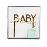 Cake topper "Baby on the way" oro/blanco