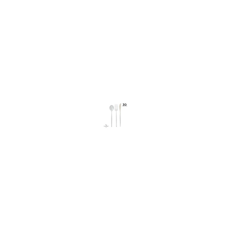 Matrix Silver Plastic Cutlery Set 30 Pk
