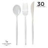 Matrix Silver Plastic Cutlery Set 30 Pk