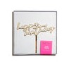 Cake topper "Happy Birthday" oro/blanco
