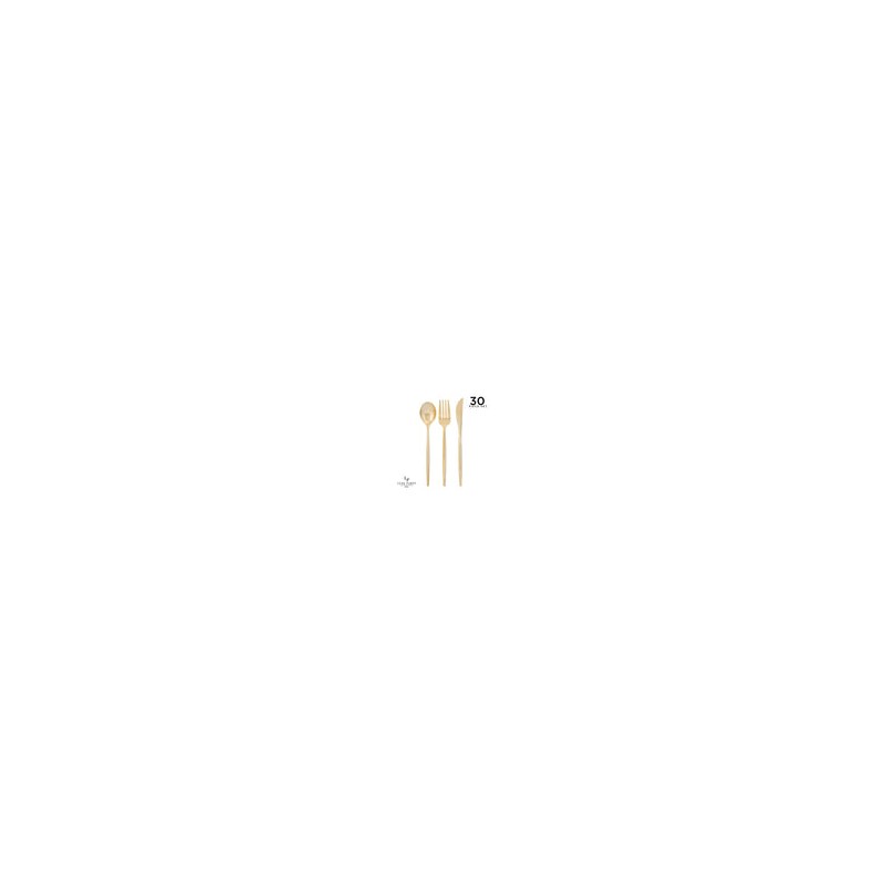 Matrix Gold Plastic Cutlery Set 30 Pk