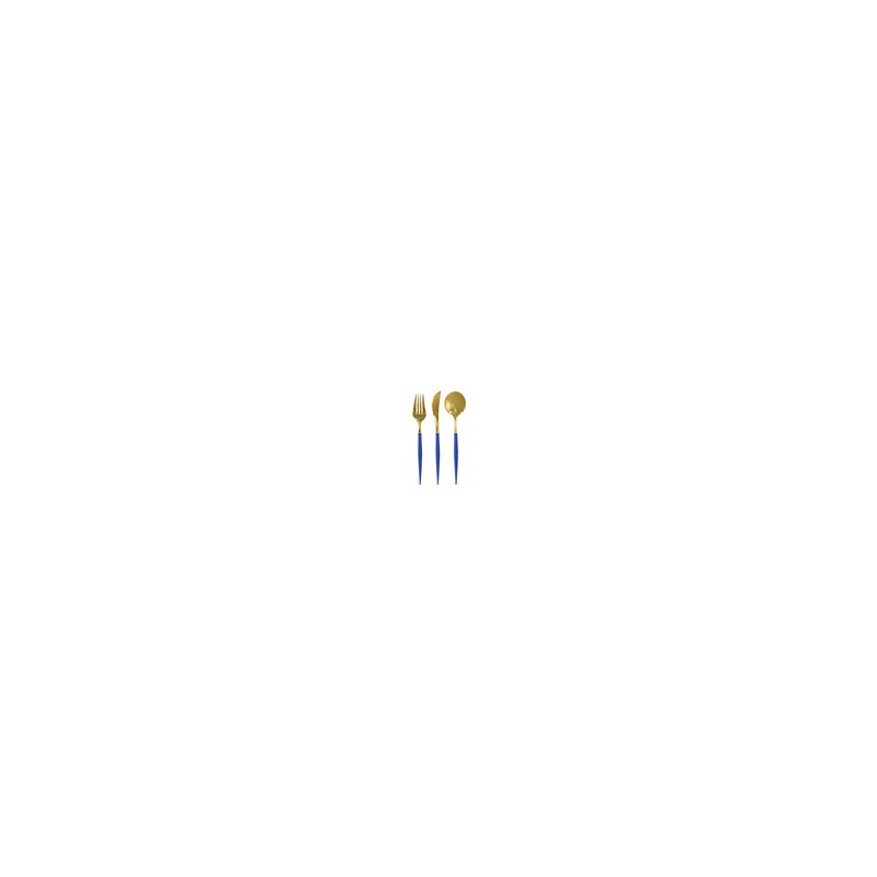 GOLD AND BLUE BELLA 24PC CUTLERY ASSORTED FLATWARE SET