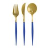 GOLD AND BLUE BELLA 24PC CUTLERY ASSORTED FLATWARE SET