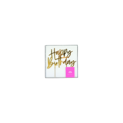 Cake topper acrílico gold "Happy Birthday"