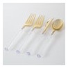 Neo Classic Clear and Gold Cutlery 32PK