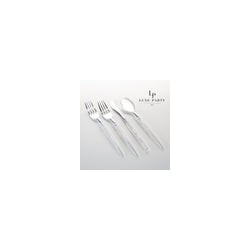 Clear and Silver Glitter Cutlery Pk 32PK