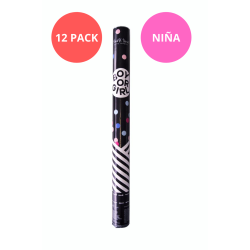 36-pack Gender Reveal Confetti Popper Niña Rosa - 3 DISPLAYS INCLUIDOS