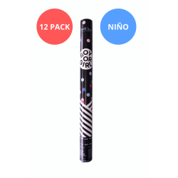 36-pack Gender Reveal Confetti Popper Niño Azul - 3 DISPLAYS INCLUIDOS