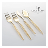 Clear and Gold Glitter combo Cutlery Pack 32PK