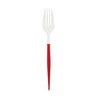 White Forks w Red Handle 8pk