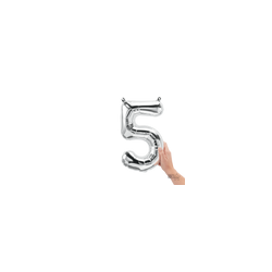Número 5 plata 14"