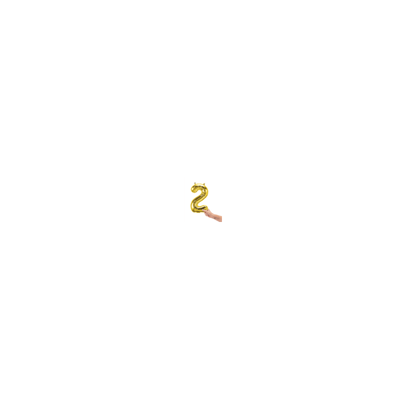 Número 2 dorado 14"