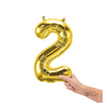Número 2 dorado 14"