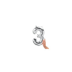 Número 3 plata 14"