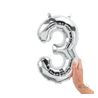 Número 3 plata 14"