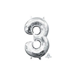 Número 3 plata 34"