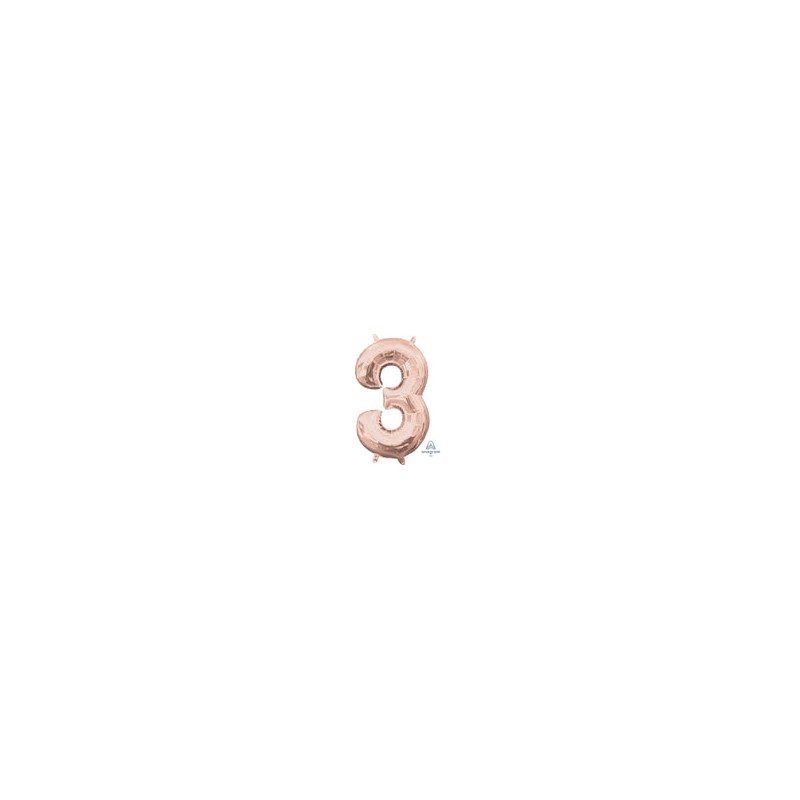 Número 3 rose gold 34"
